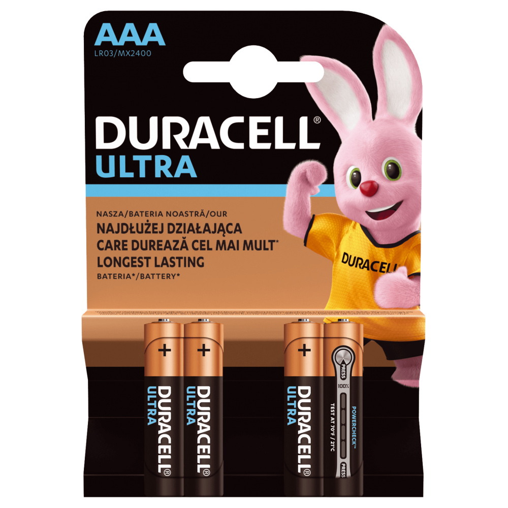 Baterie Alkaliczne Duracell ULTRA AAA LR03 Blister 4szt