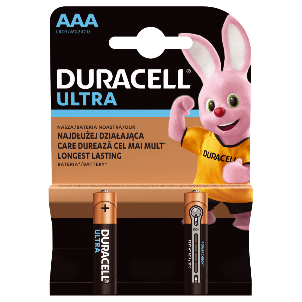 Baterie Alkaliczne Duracell ULTRA AAA LR03 Blister 2szt
