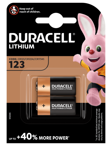 DURACELL BATERIA LITOWA CR123A 3,0V BLISTER 2 SZT.