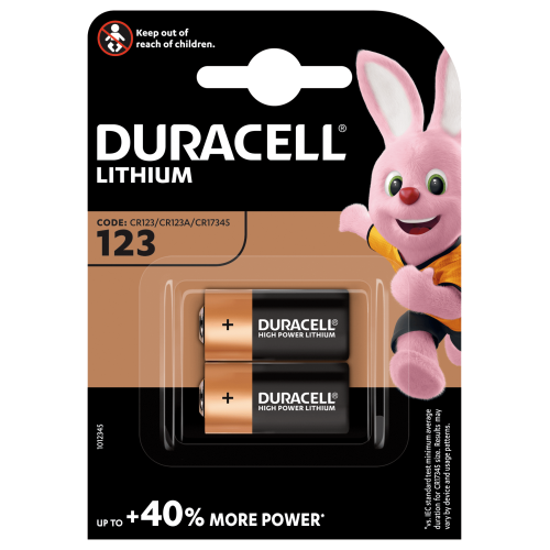 DURACELL BATERIA LITOWA CR123A 3,0V BLISTER 2 SZT.